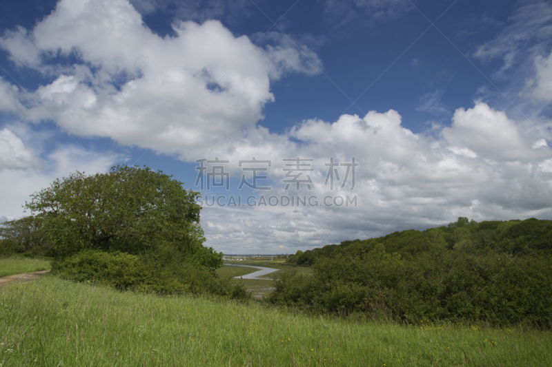 索伦特海峡,看风景,怀特岛,英文字母z,河口,自然,水,天空,草地,水平画幅