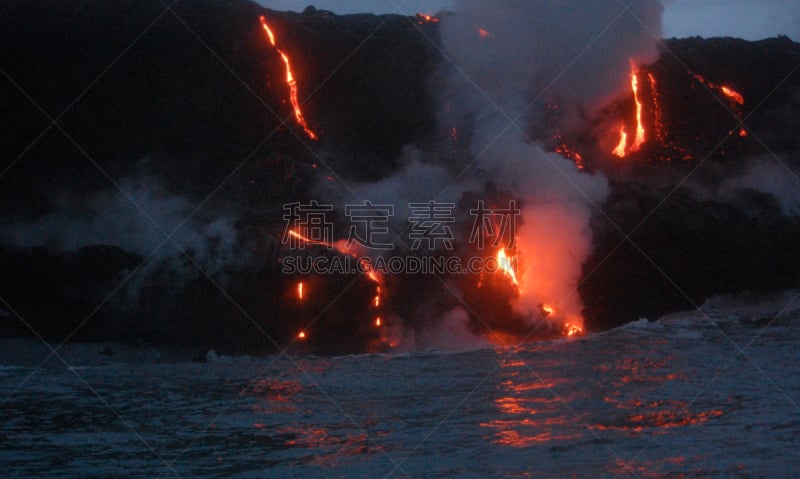 几劳亚活火山,宏伟,桨叉架船,图像,海洋,太平洋,美国,夏威夷大岛,无人,夏威夷火山国家公园