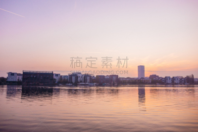柏林,夏娃,自然美,施普河,水,天空,水平画幅,无人,夏天,户外