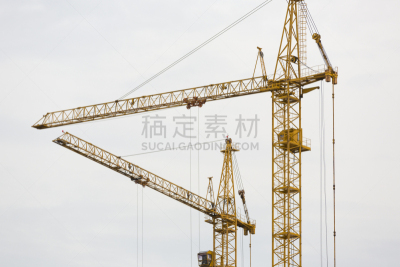 建筑业,工业,黎明,起重机,日光,在上面,天空,提举,早晨,曙暮光