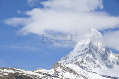 有包装的,马特洪峰,云,天空,留白,雪,滑雪坡,纯净,顶部,完美