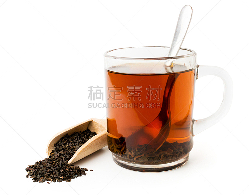 红茶,杯,白色,玻璃,木匙,饮料,拉茶,茶,热,清新