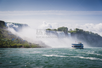 尼亚加拉瀑布,夏天,水,公园,马蹄铁,水平画幅,瀑布,鸟类,特写,风景
