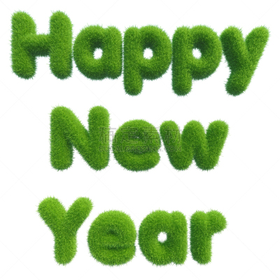 草,新年前夕,清新,雕刻图像,绿色,美,字母,新的,形状