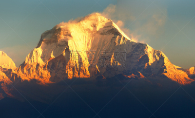 早晨,道拉吉利峰,山,全景,天空,美,国家公园,水平画幅,云,夜晚