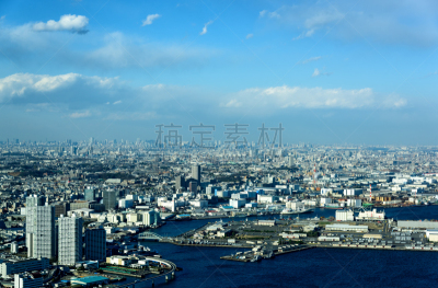 横滨,横滨高速铁路,天空,水平画幅,无人,海港,户外,天文台,滨水,都市风景