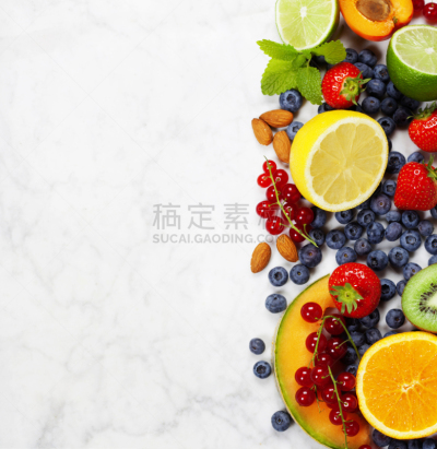 水果,多样,垂直画幅,留白,黑刺莓,素食,樱桃,维生素,果汁,夏天
