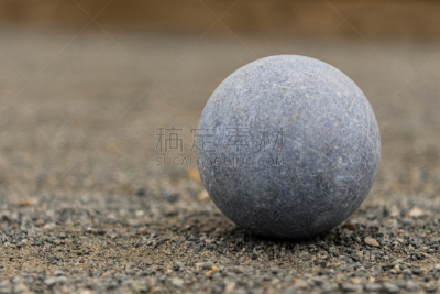 特写,室外地滚球,蓝色,选择对焦,球,留白,公园,褐色,水平画幅,进行中