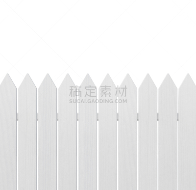 篱笆,木制,白色,条纹,整齐的,涂料,尖栅栏,树篱,背景分离,正面视角