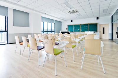 椅子,空的,音乐,书桌,教室,小学,地板,现代,建筑,学校