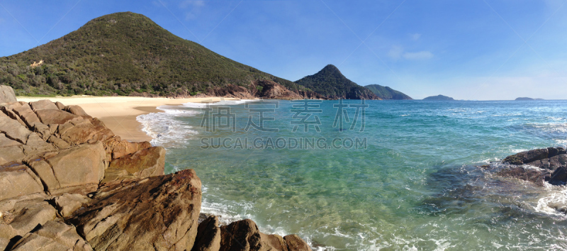 海滩,史蒂芬港,舒德湾,天空,水平画幅,无人,海岸地形,户外,海浪,植物