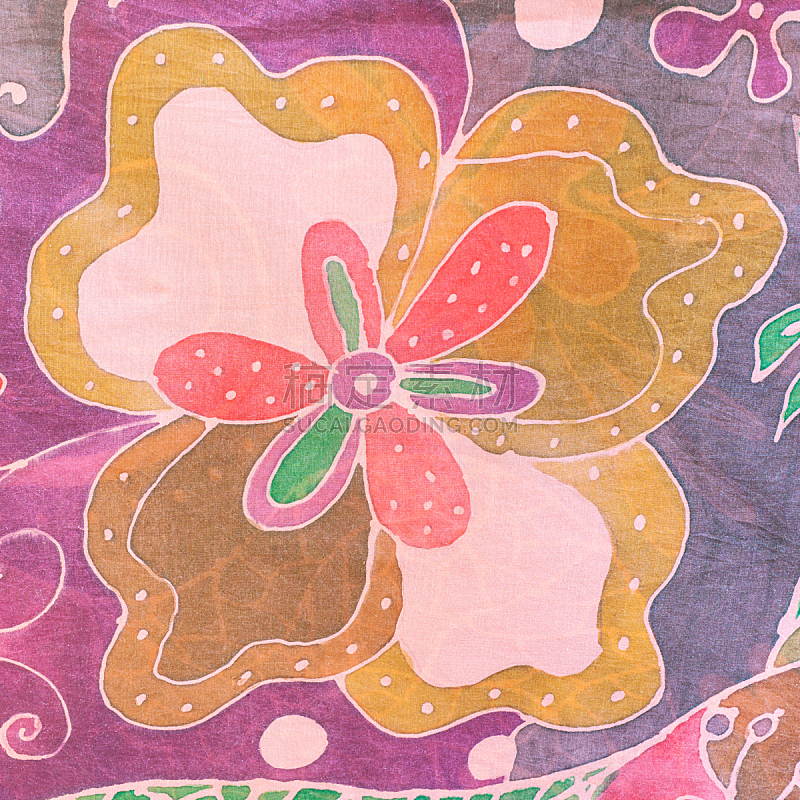 仅一朵花,蜡染风格,粉色,褐色,丝绸,抽象,紫色,纺织品,图像