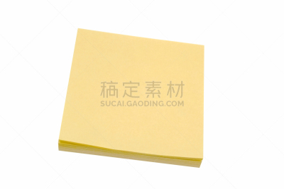 黄色,笔记本,纸,空白的,留白,空的,水平画幅,无人,白色背景,便签