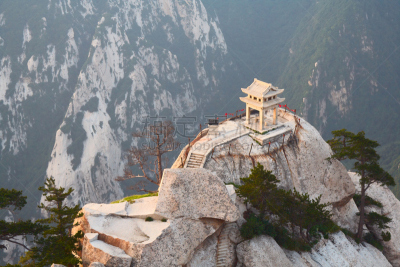 石材,山脉,宝塔,背景,华山,陕西省,水平画幅,小的,山,无人