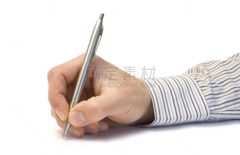 手,把手,水平画幅,无人,白色背景,背景分离,白色,手写,摄影,速记