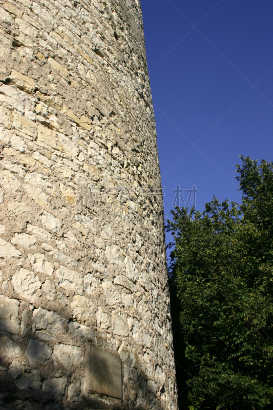 塔,特写,垂直画幅,天空,石墙,绿色,岩石,墙,建筑,无人