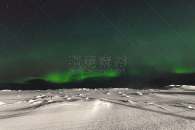 北极光,海滩,极光,挪威,岛,罗弗敦,在上面,天空,水平画幅,星星