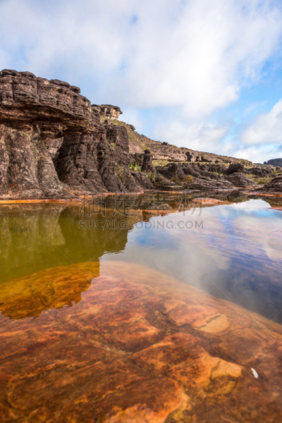 罗赖马山,平顶山区,罗赖马州,平顶山,canaima,委内瑞拉,垂直画幅,南美,无人,户外