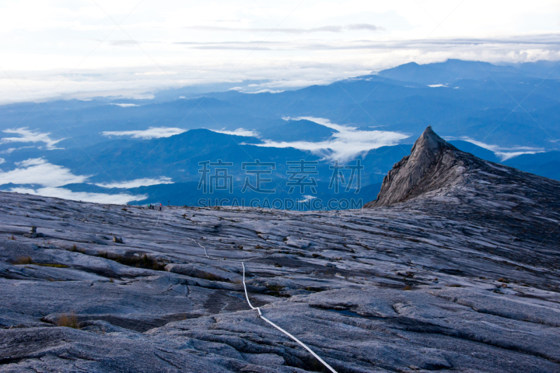 京那峇鲁山,沙巴州,南,哥打基纳巴卢,马来西亚东部,天空,水平画幅,岩石,户外