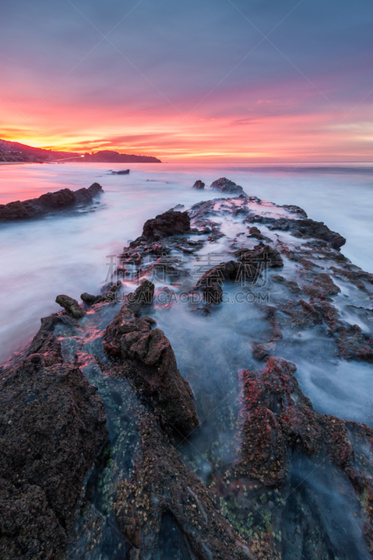 红色,海湾,水晶,垂直画幅,水,天空,沙子,无人,云景,海浪