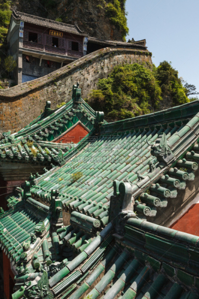 武当山,修道院,武术,湖北省,道教,宝塔,垂直画幅,建筑,旅行者,屋顶