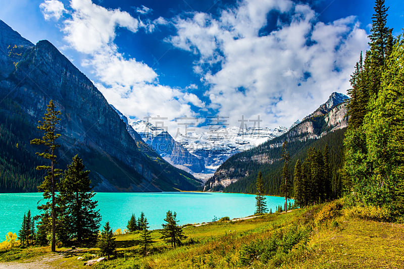 冰河,露易斯湖,加拿大落基山脉,人,户外,季节,夏天,蓝色,国内著名景点,概念