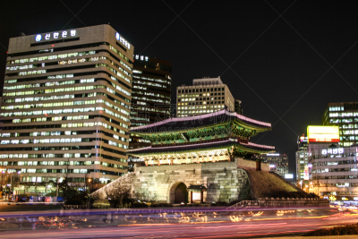 大门,韩国,首尔,办公室,水平画幅,夜晚,无人,交通,户外,都市风景