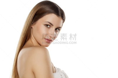 表现积极,自然美,青少年,彩妆,化妆用品,完美,长发,人的眼睛,头发,青年人
