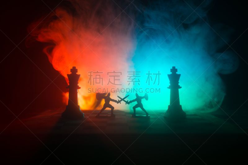 国际象棋,骑军,商务,中世纪时代,棋盘,策略,步兵,概念