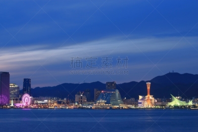 神户,海港,神户塔港,美利坚公园,兵库县,城镇景观,摩天轮,栈桥码头,近畿区域,天空