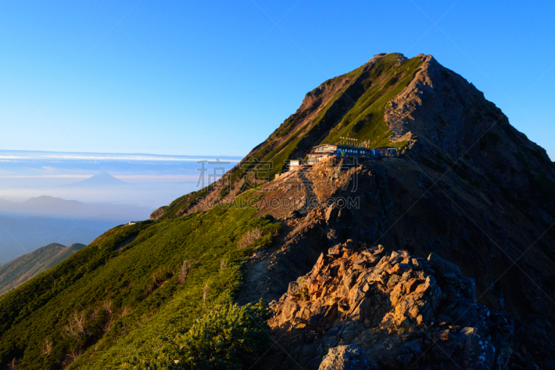 巴岳山,长野县,日本,山,美,岩石山,水平画幅,秋天,无人,夏天