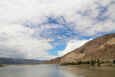 山,自然美,风景,天空,河流,水平画幅,无人,东亚,夏天,户外