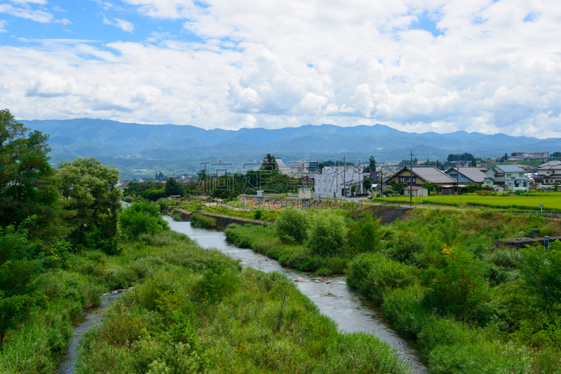 颐达,长野县,日本,都市风景,赤石山脉,自然,天空,水平画幅,无人