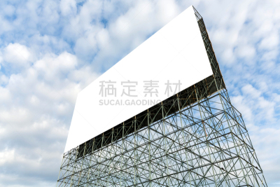 天空,布告栏,空白的,蓝色,云,留白,用栅木板阻断,轻蔑的,都市风景,白色