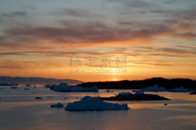 北冰洋,冰山,北极,格陵兰,天空,气候,雪,北美,戏剧性的景观,冬天