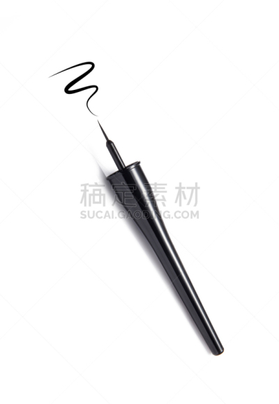 眼线笔,钢笔和麦克笔画,有污迹的,个人随身用品,垂直画幅,美,彩妆,墨水,化妆用品,特写