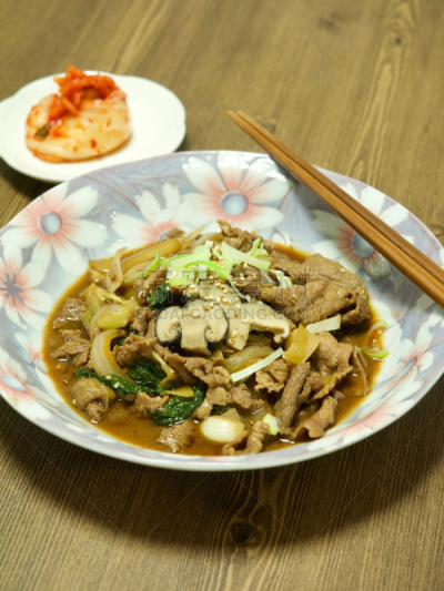 韩式烧牛肉,韩国食物,米果,米饼,韩语,筷子,垂直画幅,形状,无人,传统