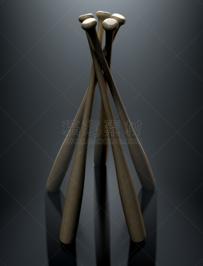 棒球棒,暗色,多样,五个物体,棒球棍,垂直画幅,休闲活动,进行中,无人,绘画插图