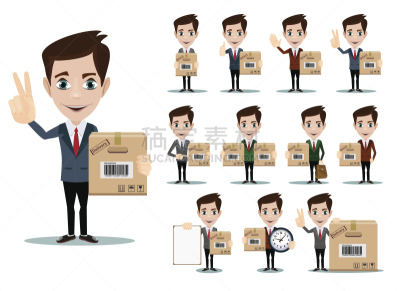 绘画插图,矢量,平坦的,递送人员,拟人笑脸,顾客,银行帐户,性格,马累,卡通