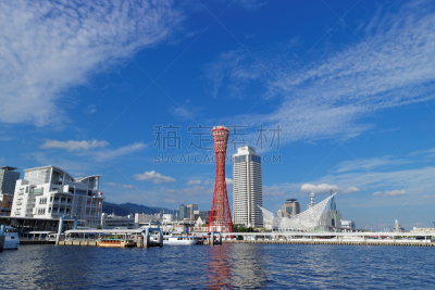 神户,海港,神户塔港,美利坚公园,兵库县,城镇景观,栈桥码头,近畿区域,天空,水平画幅