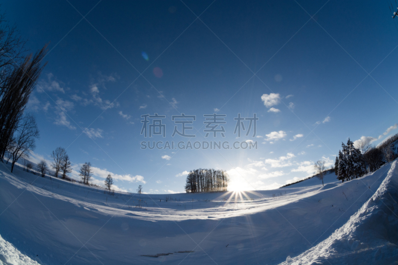 山,太阳,黄昏,寒冷,水平画幅,派恩赫斯特,雪,无人,户外,北海道