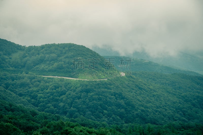 山路,自然美,太东,福岛县,距离标记,空的路,天空,留白,里山,水平画幅