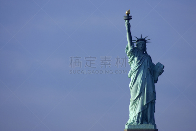 自由女神像,奥古斯都,埃利斯岛,纪念碑,天空,新的,美国,旅游目的地,水平画幅,无人