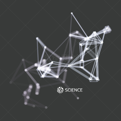 3D Connection Structure. Futuristic Technology Style.