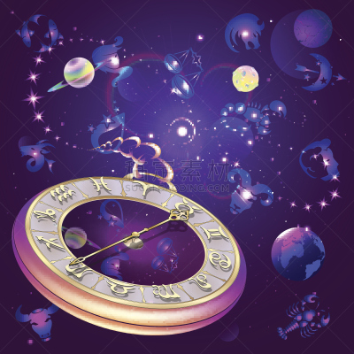 背景,钟,绘画插图,矢量,标志,星星,双子座,天蝎座,土星,室女座