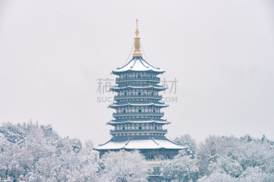 杭州,地形,旅途,云,黄昏,雪,公园,著名景点,自然美,雷峰宝塔