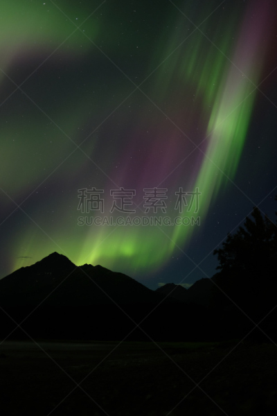 极光,在上面,垂直画幅,夜晚,无人,北极光,阴影,21世纪,户外,图像