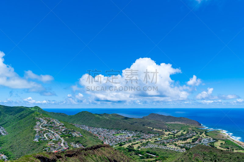 夏威夷,摄像机拍摄角度,风景,可可山,水平画幅,沙子,无人,户外,海浪,海滩