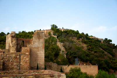 马拉加省,alcazaba,旅游目的地,水平画幅,建筑,无人,城堡,西班牙,马拉加要塞,摄影