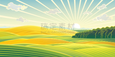 山,田地,黎明,地形,在上面,农业,纯净,清新,自然界的状态,环境